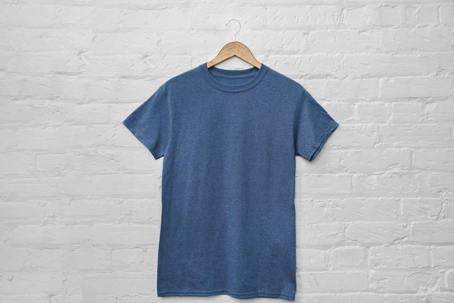 Blue T shirt on hanger